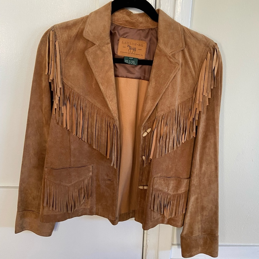 Ralph Lauren - RL Suede Fringe Jacket. Size P/P